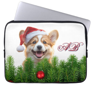 Santa Paws Corgi Holiday Bärbar Dator Design Laptop Fodral