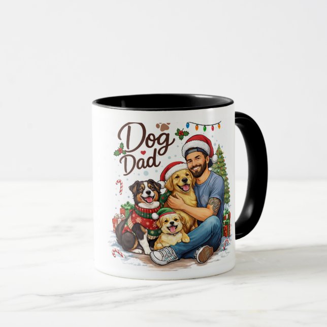 Santa Paws Dog Dad Christmas Mug – Cute Holiday Co Mugg (Framsida höger)