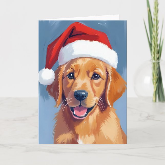 Santa Paws | Golden Retriever Valp Jul Kort (Framsida)