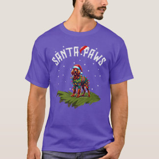 Santa Paws Happy Irish Setter Wrapped in Christmas T Shirt