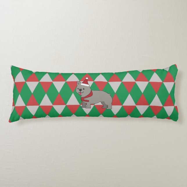 Santa Paws Holiday Diamonds Hund Kroppskudde (Framsidan)