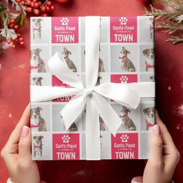 Santa Paws Hund 3 Foto Grid Festive Jul Presentpapper