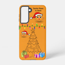 Santa Paws Is Here Cat Galaxy Case – Orange