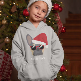 Santa Paws jul lilafärgade tan fransk bulldog T Shirt