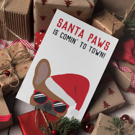 Santa Paws jul röd hjorthund fransk bulldog Kort