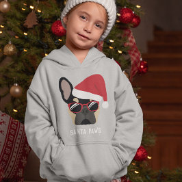 Santa Paws jul svart tan fransk bulldogg T Shirt