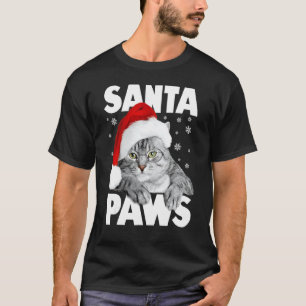 Santa Paws jul tomte katte Rolig T Shirt
