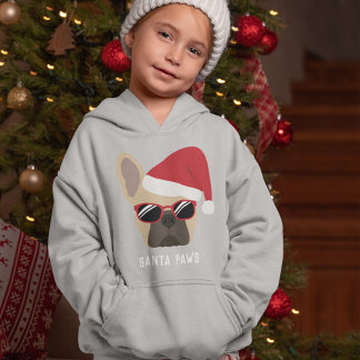 Santa Paws julbelysning ljusbrun fransk bulldog T Shirt