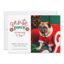 Santa Paws kommer till stan Julkort för husdjur