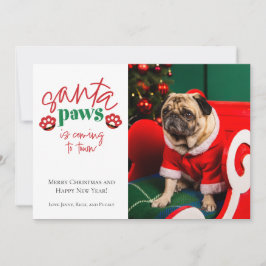 Santa Paws kommer till stan Julkort för husdjur