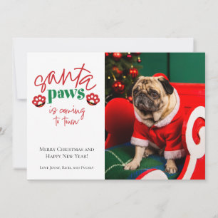 Santa Paws kommer till stan Julkort för husdjur