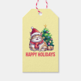 Santa Paws önskar God Jul Presentetikett