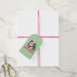 Santa Paws önskar God Jul Presentetikett