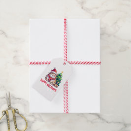 Santa Paws önskar God Jul Presentetikett