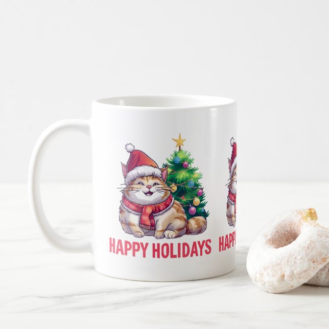 Santa Paws Says Happy Holidays Kaffemugg (Med munk)