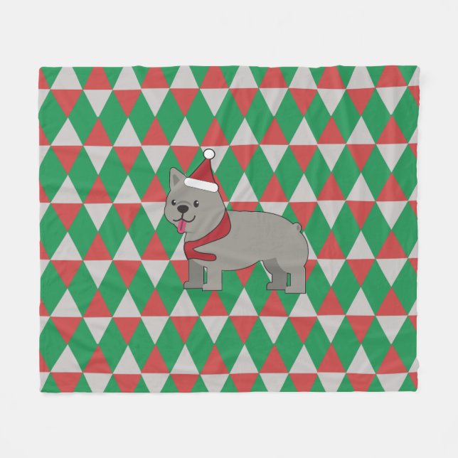 Santa PawsHoliday Diamonds Dog Fleecefilt (Framsidan (Horisontell))