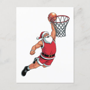 Santa Pay Basketball-julsport Älskare Inbjudan Vykort