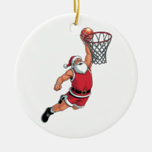Santa Pay Basketball-julsport Älskare Julgransprydnad Keramik