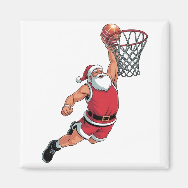 Santa Pay Basketball-julsport Älskare Magnet (Framsidan)