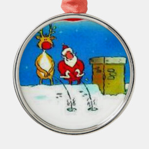 Santa Peeing julgranprydnad Julgransprydnad Metall