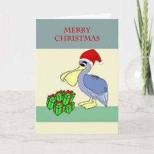 Santa Pelican God jul Helgkort