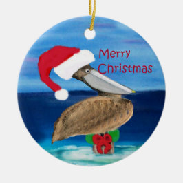 Santa pelikan Jul julgransprydnad Keramik