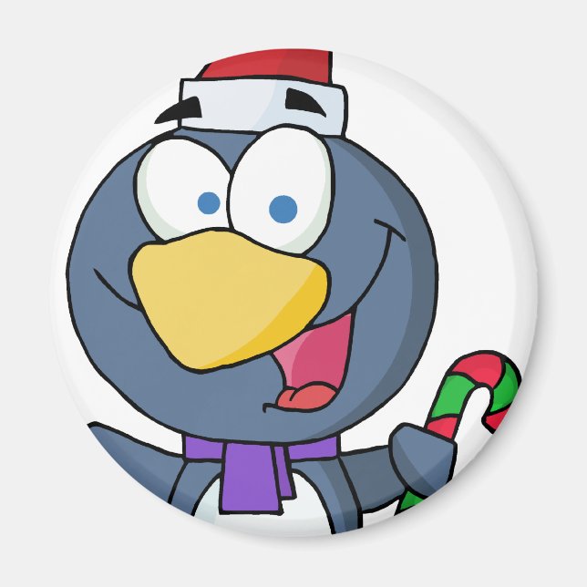 Santa Penguin med Candy cane Magnet (Framsidan)