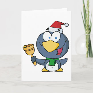 Santa Penguin med Jingle Bell Helgkort