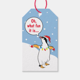 Santa Penguin Says Presentetikett