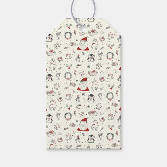 Santa, Penguins och Rudolph Presentetikett (Framsidan)