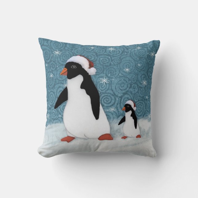 Santa Penguins Pillow Kudde (Framsida)