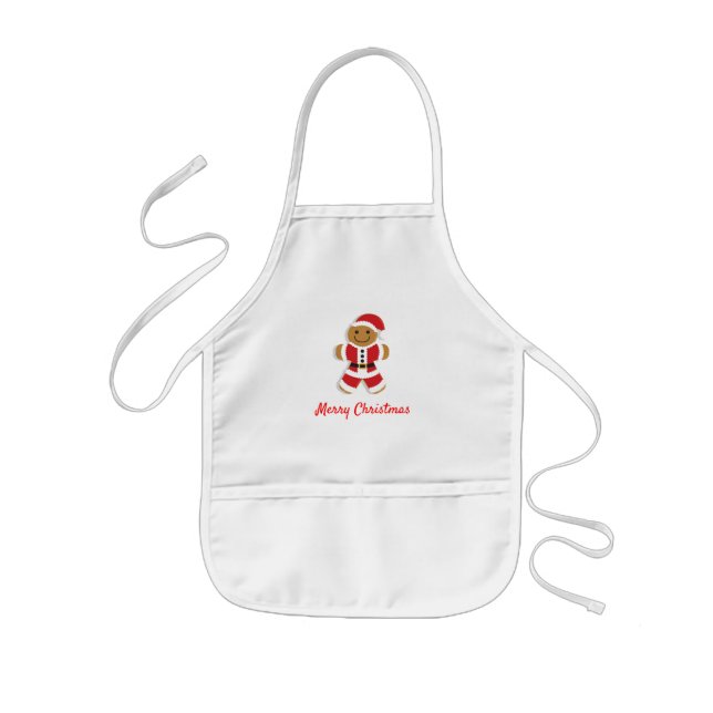 Santa Pepparkaksgubbe | Barn Apron Barnförkläde (Framsidan)