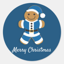 Santa Pepparkaksgubbe Blue | Sticker