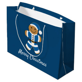 Santa Pepparkaksgubbe Blue | Stor gift-säck