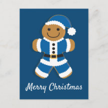 Santa Pepparkaksgubbe Blue | vykort