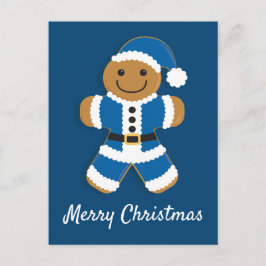 Santa Pepparkaksgubbe Blue | vykort