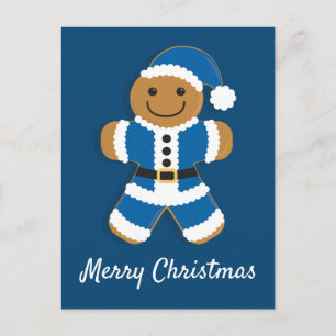 Santa Pepparkaksgubbe Blue vykort