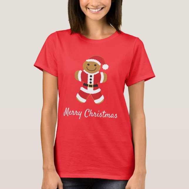 Santa Pepparkaksgubbe-jul Tee Shirt (Framsida)