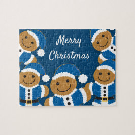 Santa Pepparkaksgubbes Cookie Blue-jul Pussel