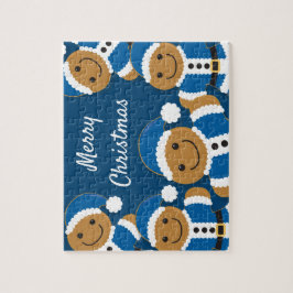 Santa Pepparkaksgubbes Cookie Blue-jul Pussel