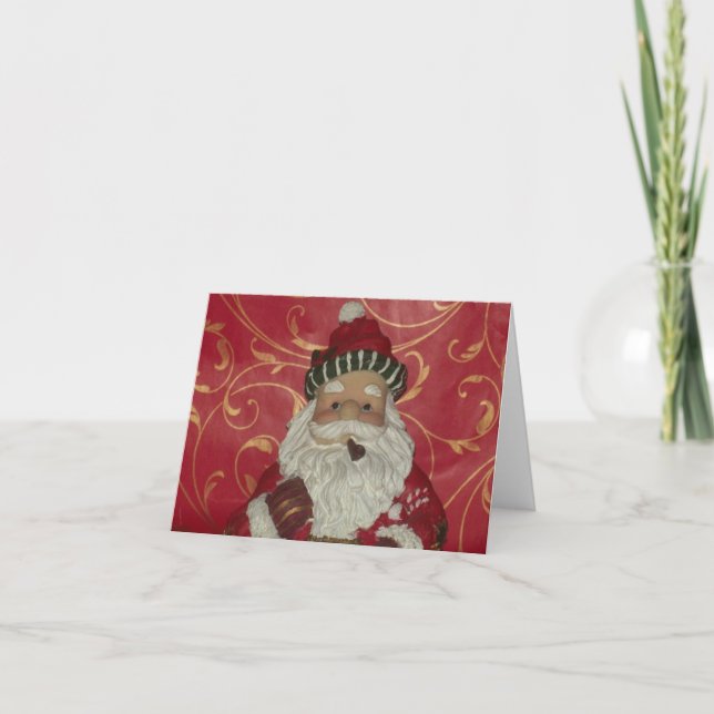 Santa Photo Folded Note Card Anteckningskort (Framsida)
