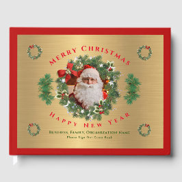 Santa Photo guld i Gott nytt år Gästböcker