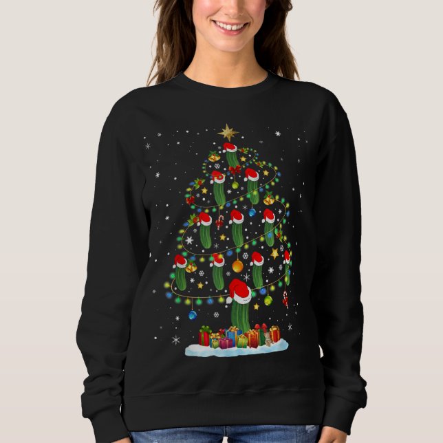 Santa Pickle Julgran Ljus Funny Pickle Lo T Shirt (Framsida)