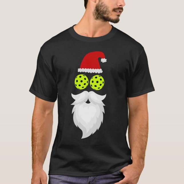 Santa Pickleball - julbollen T-Shirt (Framsida)