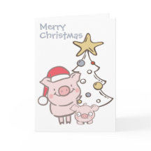 Santa Piggy och Baby Pig Julgran