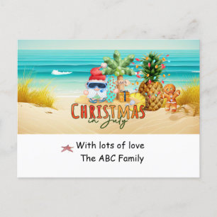 Santa Pineapple Beach Helgdag jul Helg Vykort