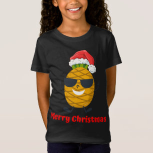 Santa Pineapple God jul Träd Pajama Vacati T Shirt