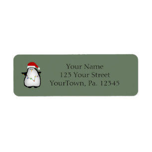 Santa pingvinetikett returadress etikett