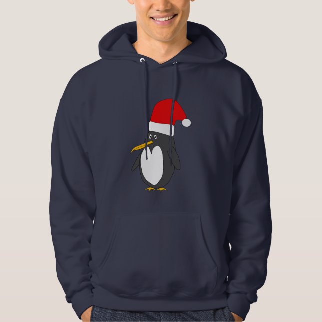 Santa pingvinHoodie Tröja Med Luva (Framsida)