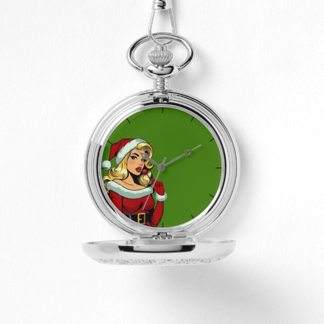 Santa Pinup: Pop Art Glam Armbandsur (Framsida)